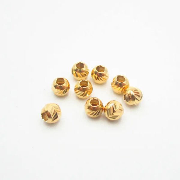 Srebro Ag złocone - kulka ozdobna 3 mm  