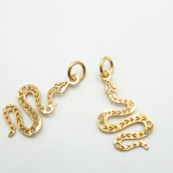 Srebro Ag Złocone - zawieszka wąż młotkowany 20x11 mm