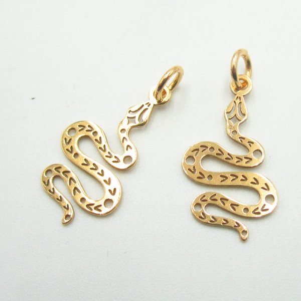 Srebro Ag Złocone - zawieszka wąż 20x11 mm
