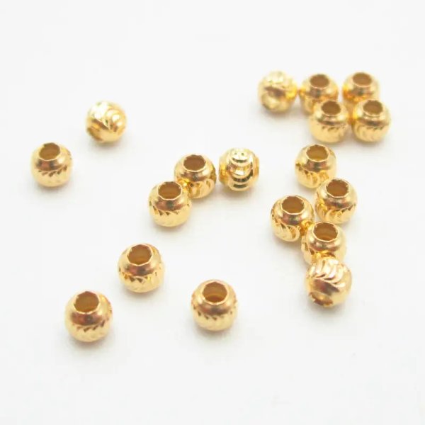 Srebro Ag złocone - kulka ozdobna 2,2 mm  