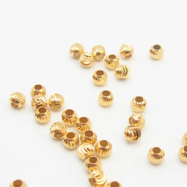 Srebro Ag złocone - kulka ozdobna 2,5 mm  