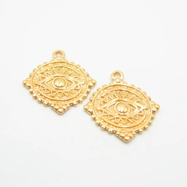 Srebro złocone Ag - zawieszka oko proroka w stylu boho