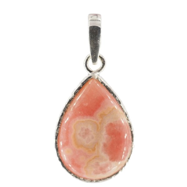Rodochrozyt i srebro młotkowane - wisiorek łza (sztuka)