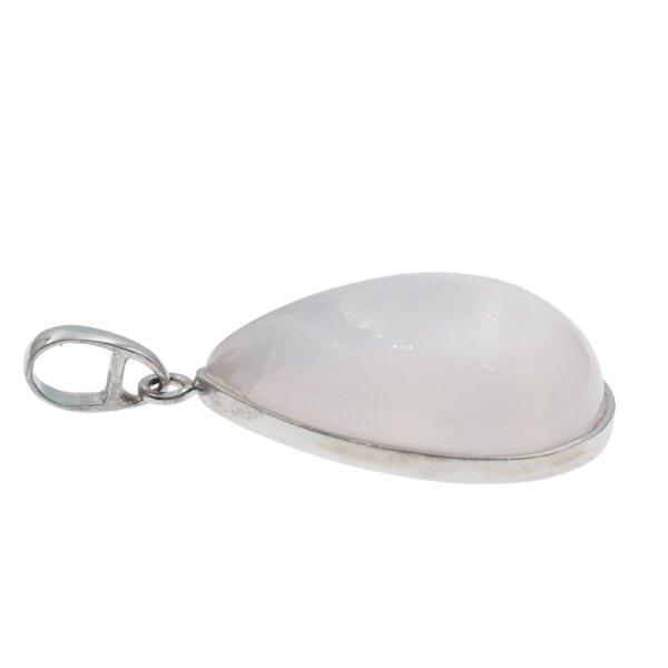 Kwarc Różowy i srebro rodowane - zawieszka łza