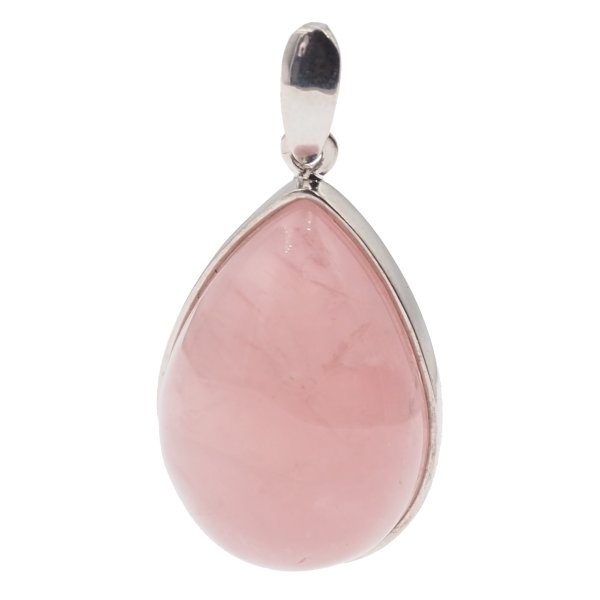 Kwarc różowy w srebrze - wisiorek łza