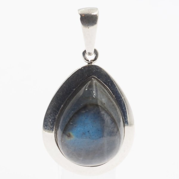 Labradoryt i srebro - wisiorek łza