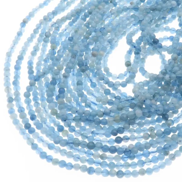 Akwamaryn kulki 3,5mm (sznur)