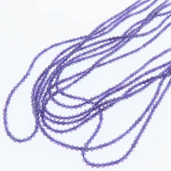 Ametyst kulki 1,9 mm – sznur ok. 38 cm