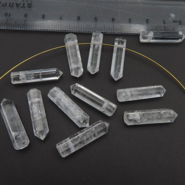 Kryształ Górski  - sople wiercone 25x6mm (sztuka)