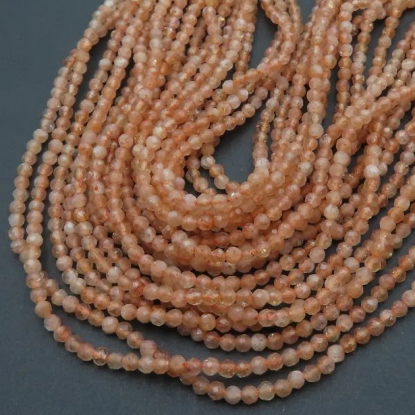 Kamień Słoneczny Fasetowany kula 2,5 mm(sznur)