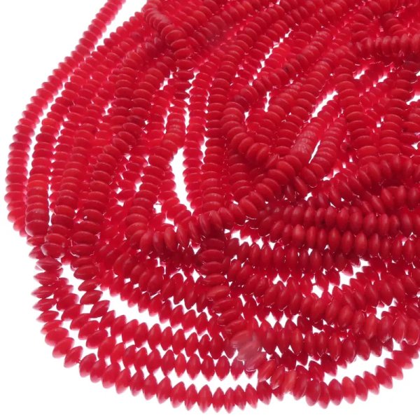 Koral czerwony dyski 4,5x2,5 mm (sznur)