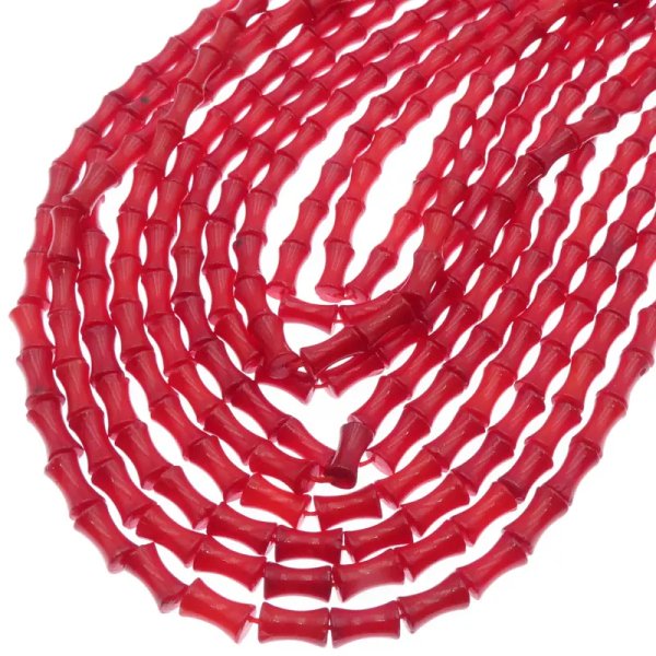 Koral czerwony klepsydry 10x5 mm – sznur ok. 38 cm