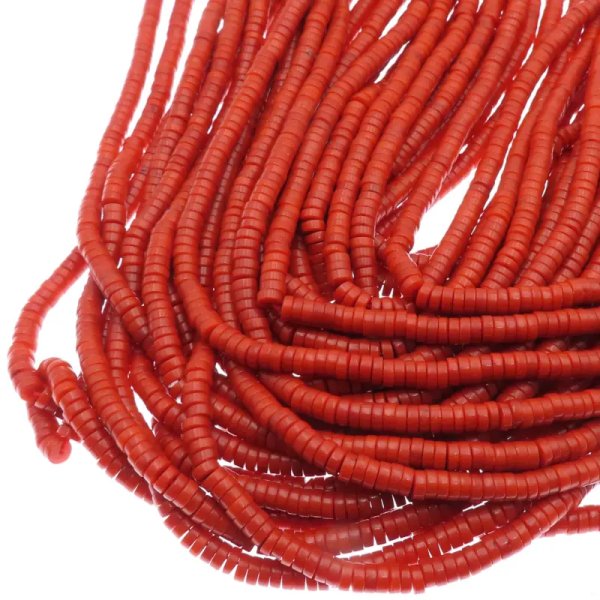 Koral pomarańczowy walce 5x2 mm – sznur ok. 38 cm