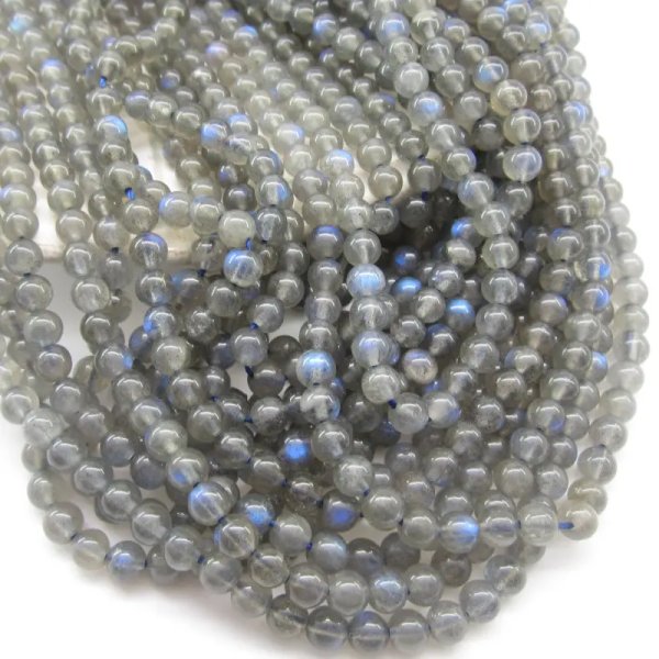 Labradoryt polerowany kulka 5 mm – sznur ok. 40,5 cm