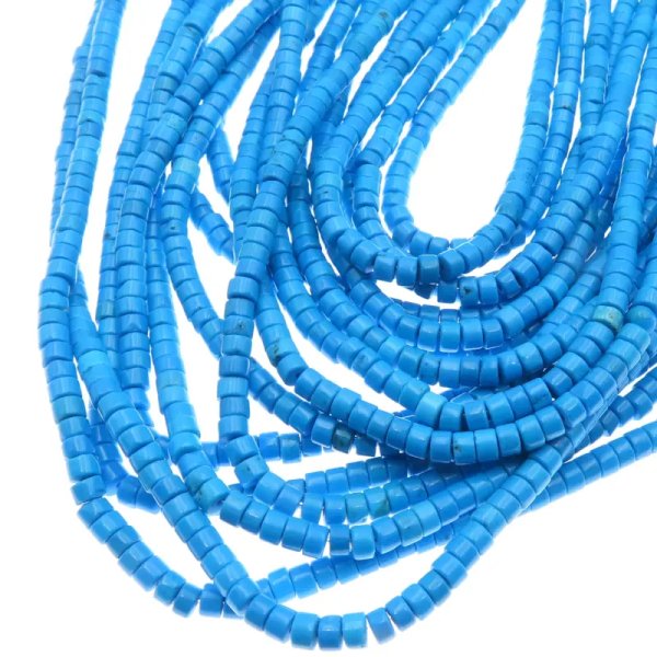 Turkus howlit walce 2x4 mm – sznur ok. 38 cm