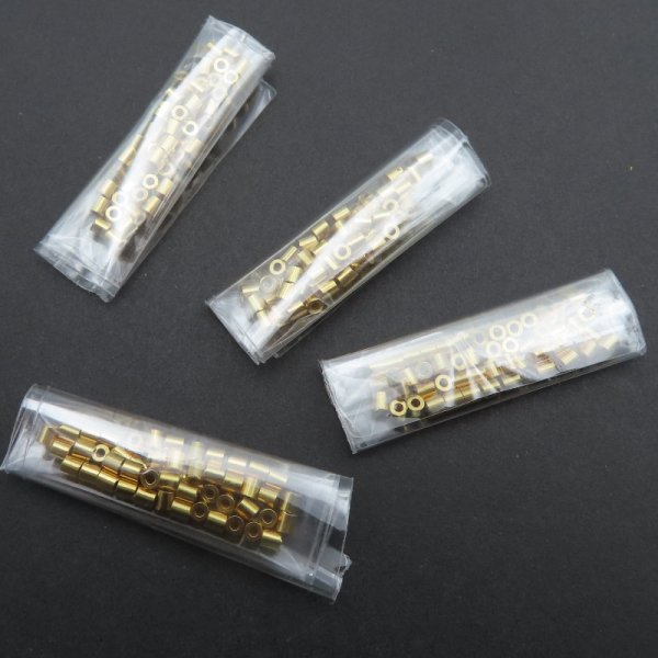 Srebro Ag złocone - zaciski 1,5x1 mm  (50 sztuk)