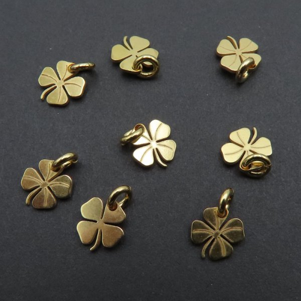 Srebro Ag złocone - zawieszka koniczynka 6mm