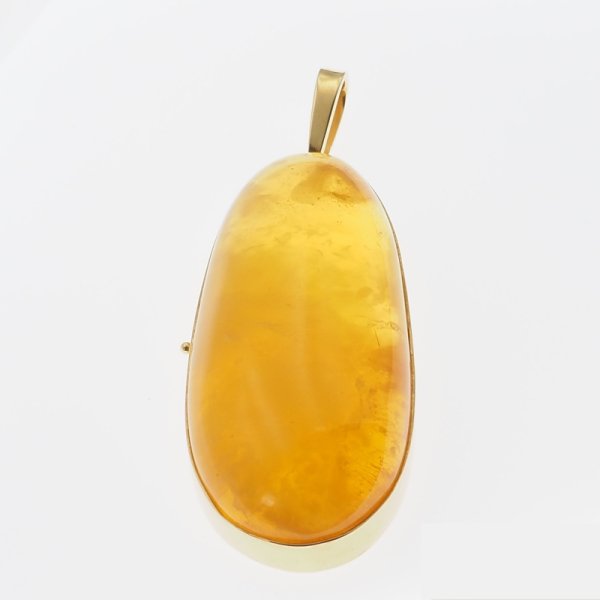 Bursztyn i srebro złocone - zawieszka 