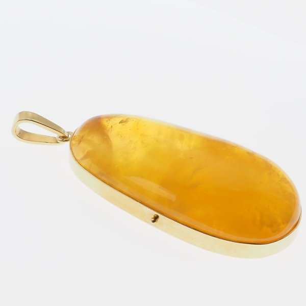 Bursztyn i srebro złocone - zawieszka 