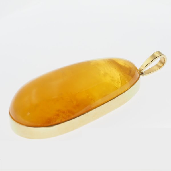 Bursztyn i srebro złocone - zawieszka 