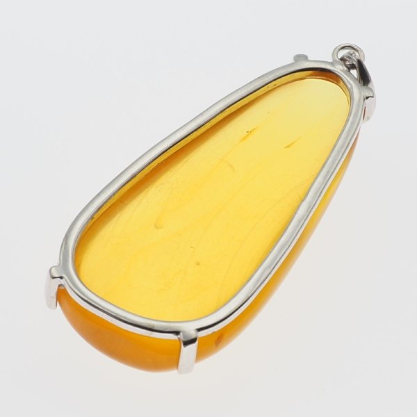 Bursztyn przezroczysty i srebro rodowane - zawieszka 