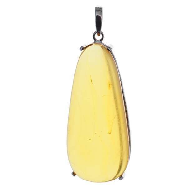 Bursztyn przezroczysty i srebro rodowane - zawieszka 