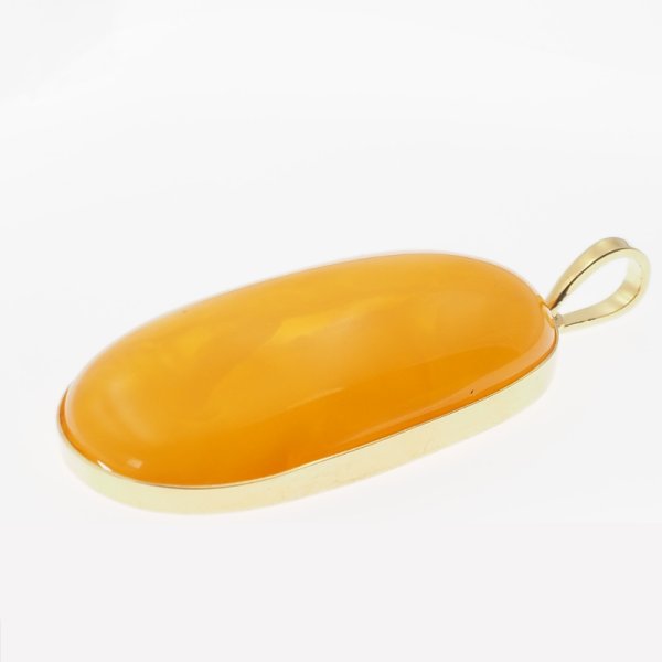 Mleczny Bursztyn i srebro złocone - duża zawieszka 