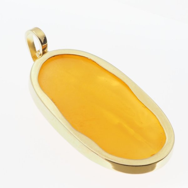 Mleczny Bursztyn i srebro złocone - duża zawieszka 