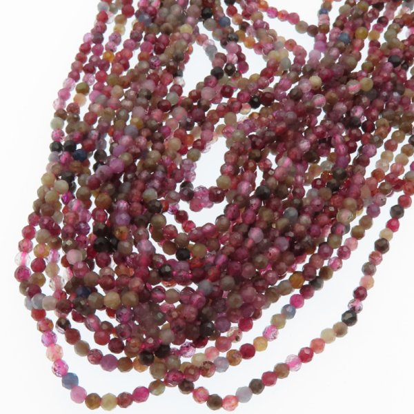 Szafir i Rubin- fasetowane kulki 2 mm (sznur)