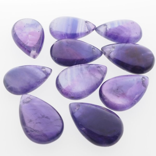 Ametyst kropla 23-26x13-17x7-9 mm - wiercony u góry 