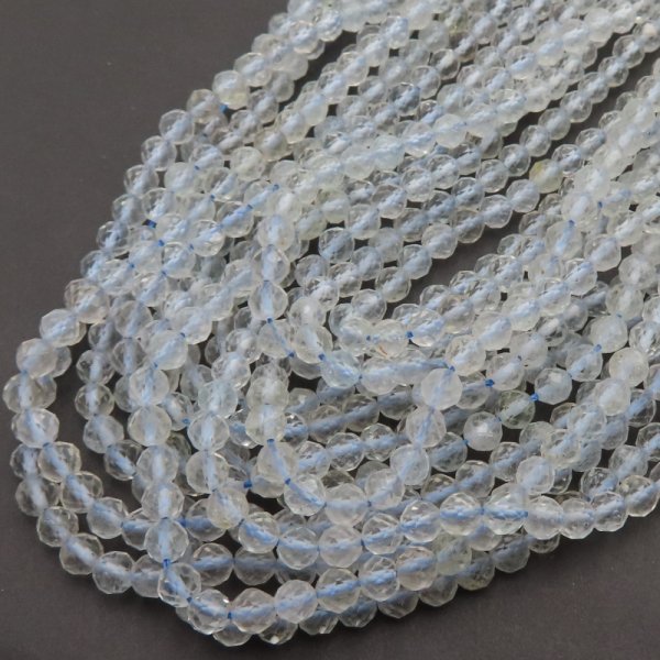 Topaz niebieski fasetowany (wysoka jakość) - kulki 4,5 mm (sznur) 