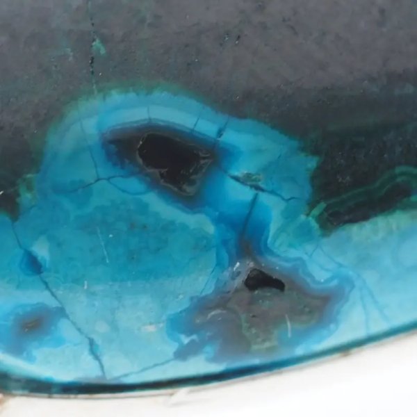 Chryzokola i srebro - wisiorek łezka