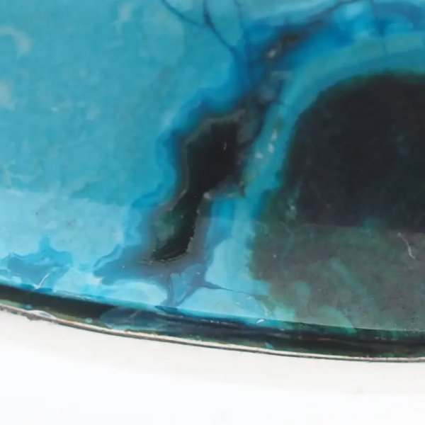 Chryzokola i srebro - wisiorek łezka