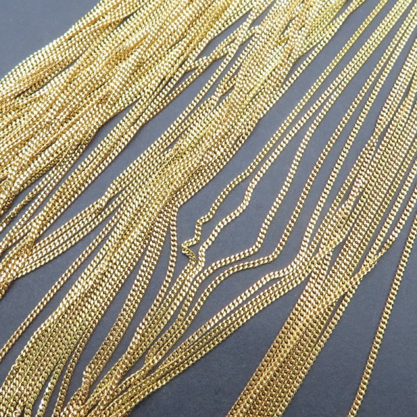 Łańcuszek PANCERKA - srebro złocone 45cm