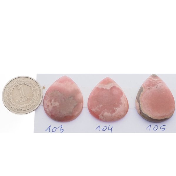 Rodochrozyt 26-29x20-23 mm łza (różne kamienie do wyboru)
