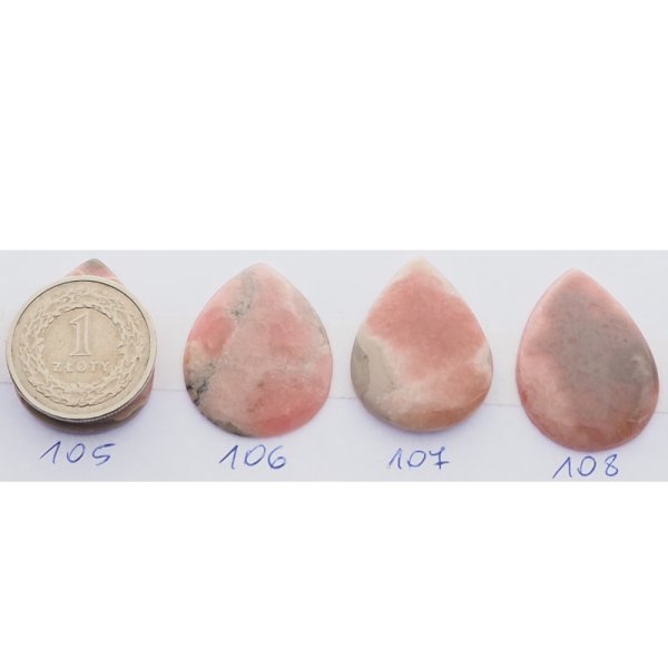 Rodochrozyt 26-29x20-23 mm łza (różne kamienie do wyboru)