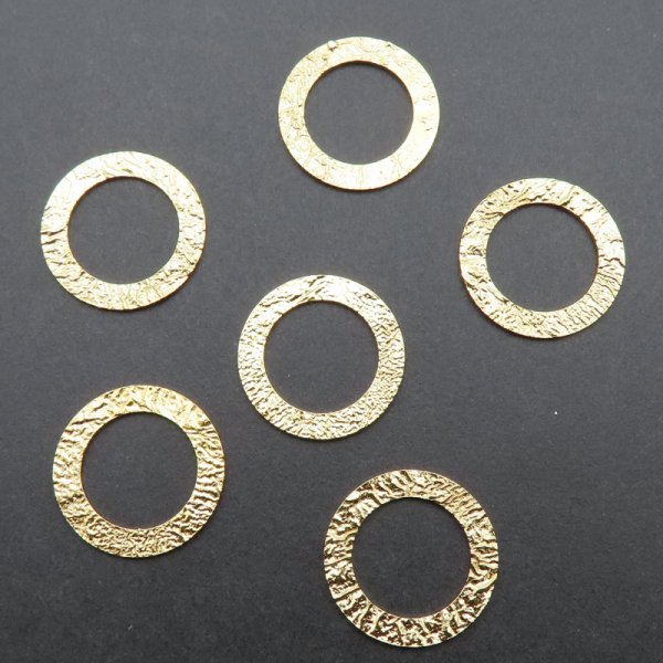 Srebro Złocone Ag - kółko młotkowane 16 mm 