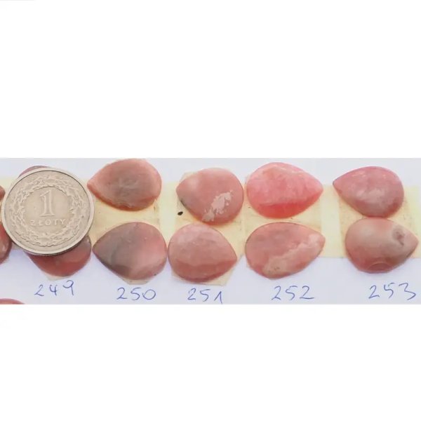 Rodochrozyt 19-19,5x14x3-3,5 mm łzy (para) (różne pary do wyboru)