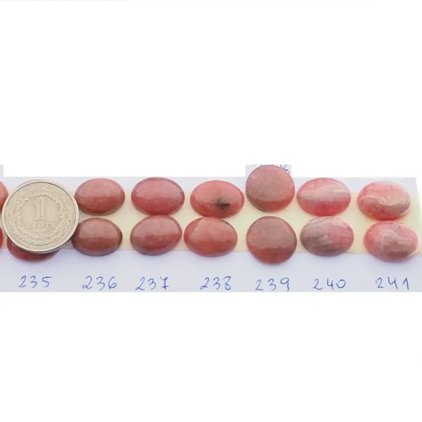 Rodochrozyt 15-16x11-12 mm owal (para) (różne pary do wyboru)