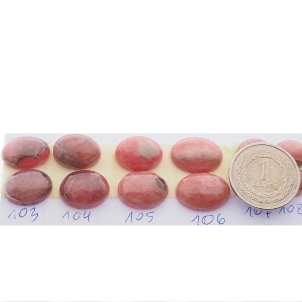 Rodochrozyt 16-17x12 mm owal (para) (różne pary do wyboru)