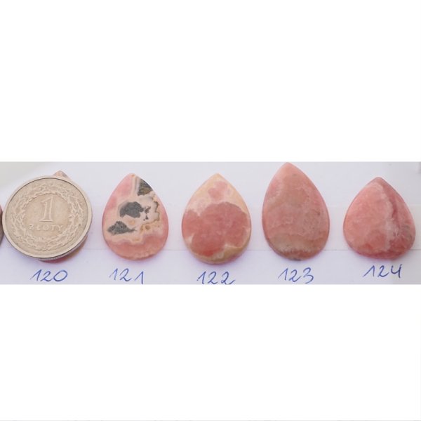 Rodochrozyt 22-29x15-20 mm łza (różne kamienie do wyboru)