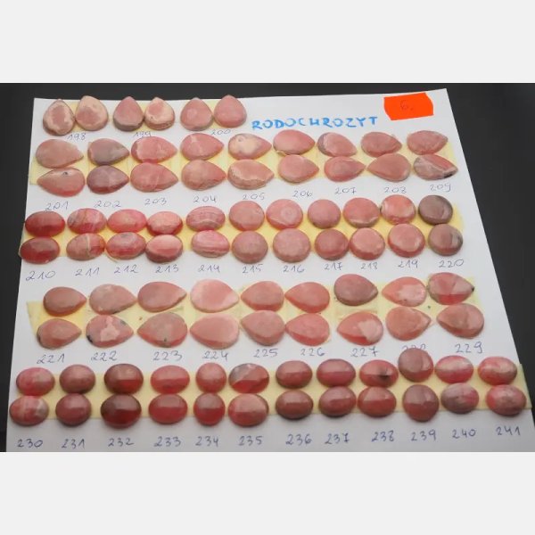 Rodochrozyt 26-29x20-23 mm łza (różne kamienie do wyboru)