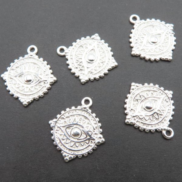 Srebro Ag - zawieszka oko proroka w stylu boho