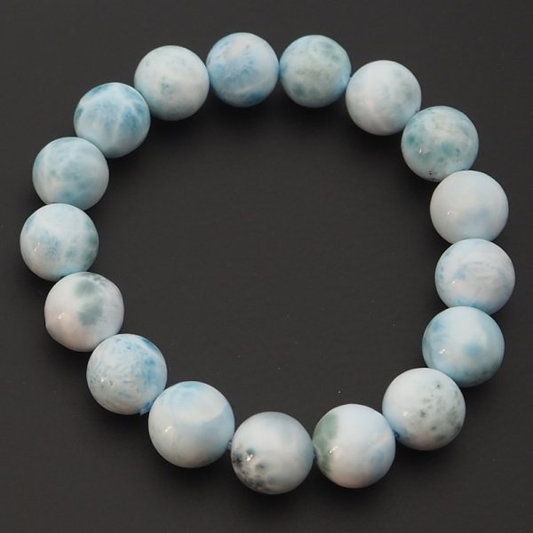 Larimar kulki 12 mm - bransoleta