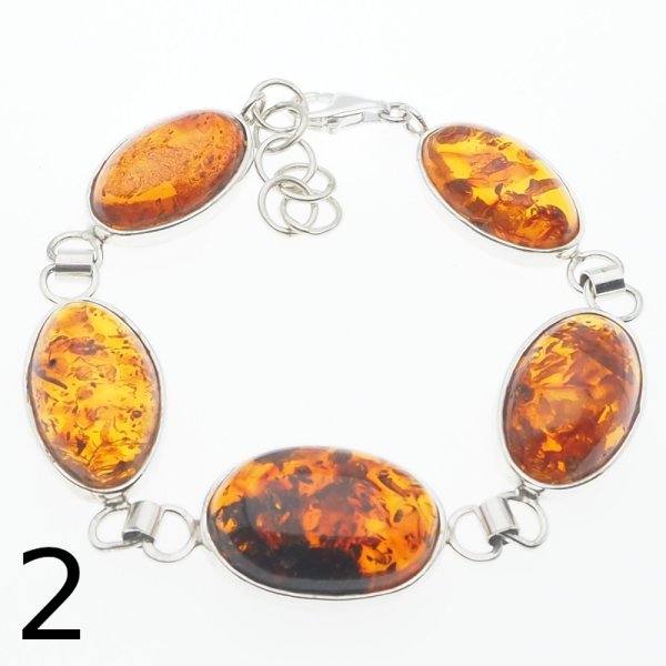 Bursztyn Koniakowy i srebro - bransoleta (3 warianty do wyboru)