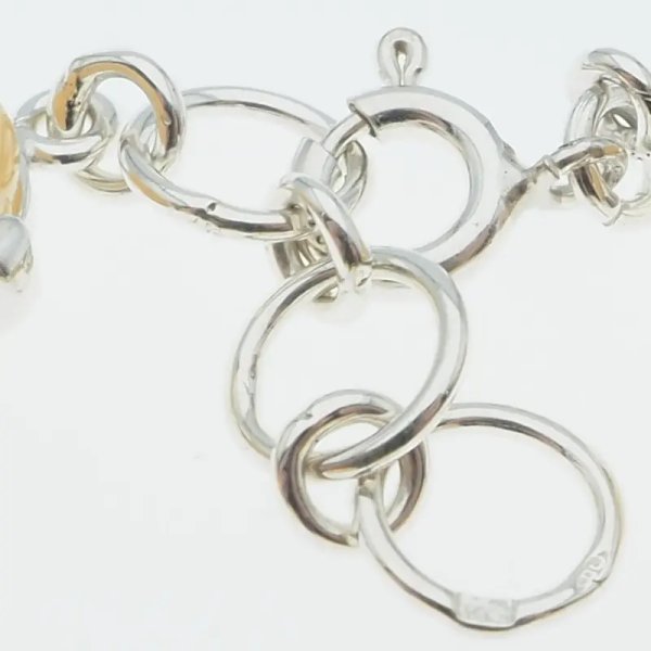 Bursztyn mleczny i srebro - bransoletka