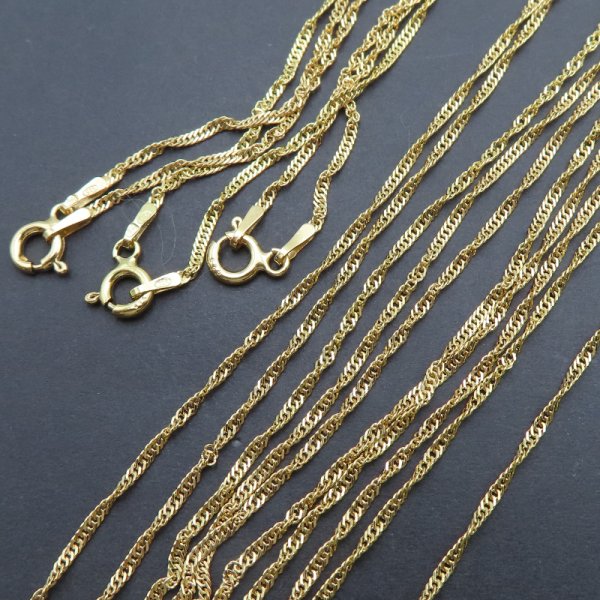 Łańcuszek Singapur - srebro złocone 45cm