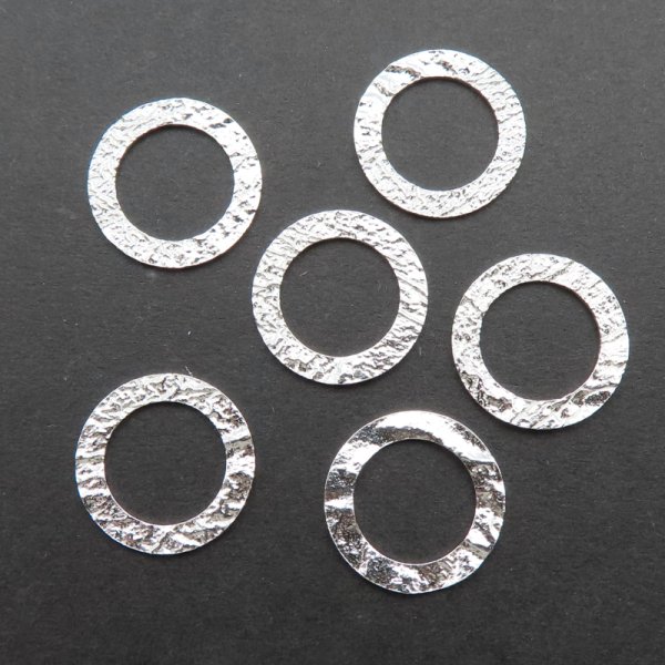 Srebro Ag - kółka młotkowane 12 mm 