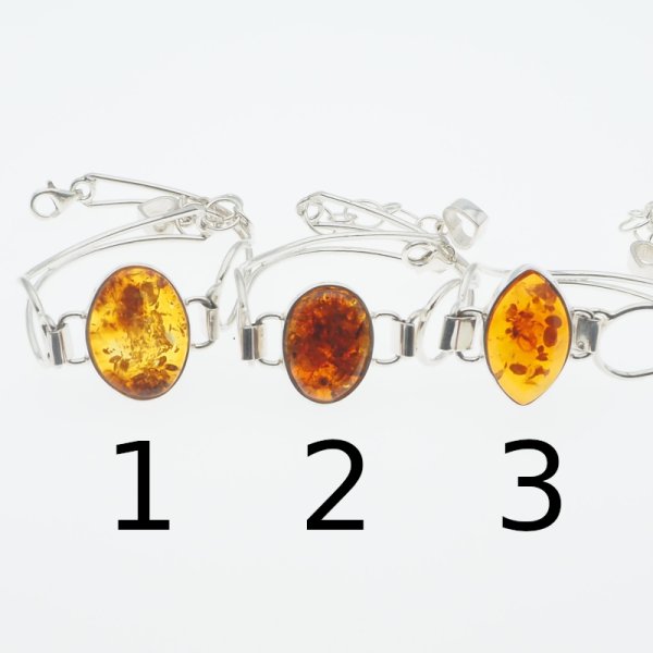 Bursztyn Koniakowy i srebro - bransoleta (3 warianty do wyboru)
