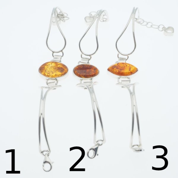 Bursztyn Koniakowy i srebro - bransoleta (3 warianty do wyboru)